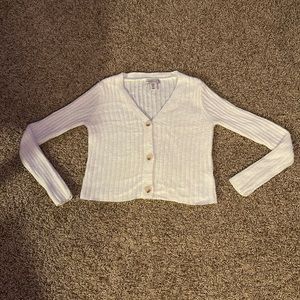 Sincerely Jules White V-Neck sweater crop top